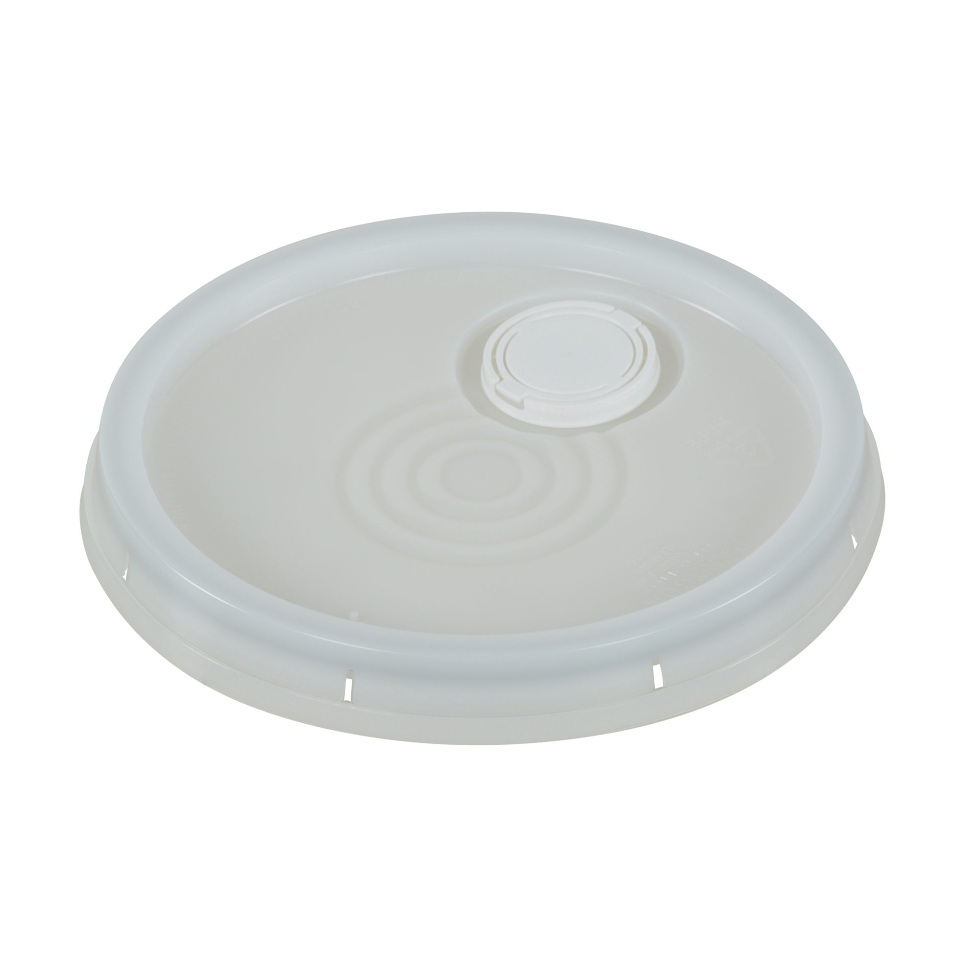 Vestil Spout Top Lid with Tear Tab, Fits 3.5-, 5- and 6.5-Gal. Buckets, White, Poly, Model# LID-54-PWST